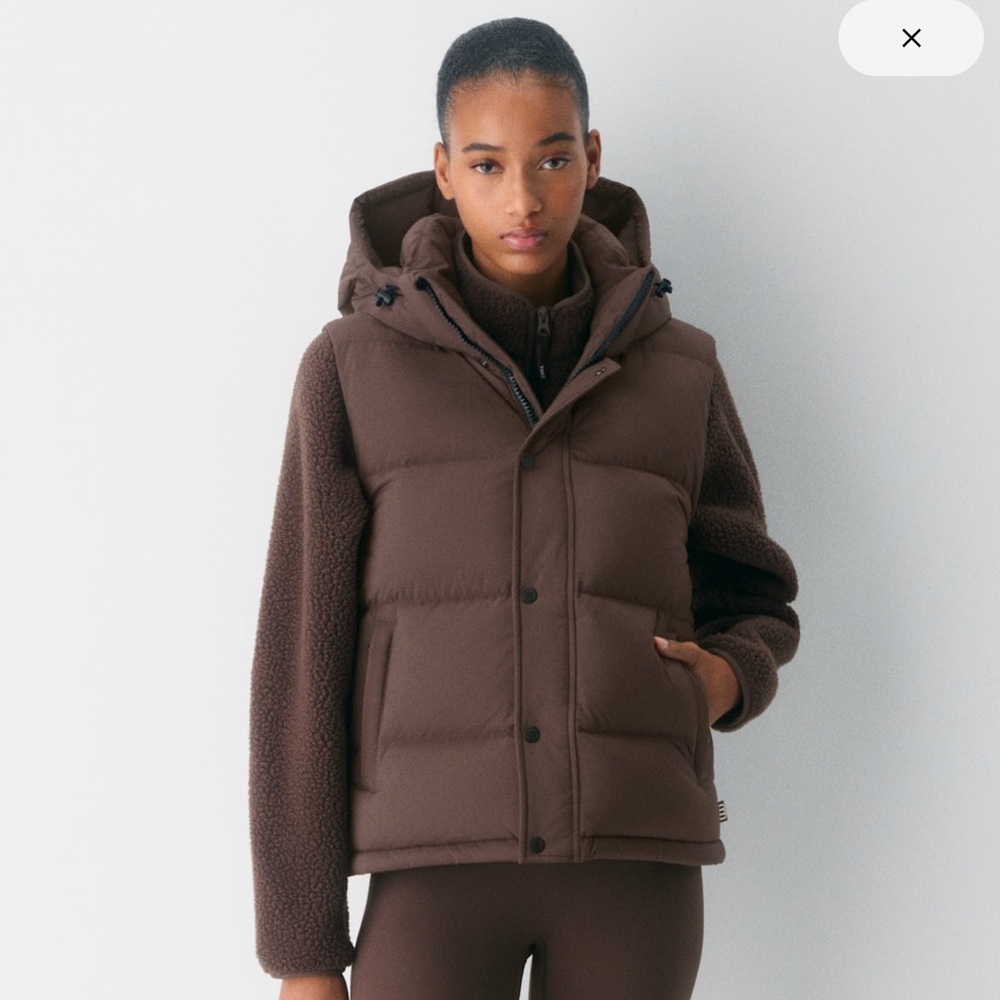 Womens Aritzia Brown Super Puff Vest